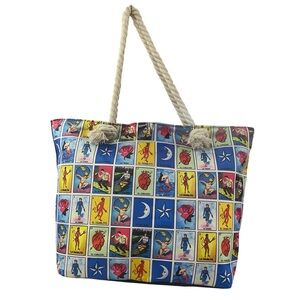 Mexican Loteria print tote bag